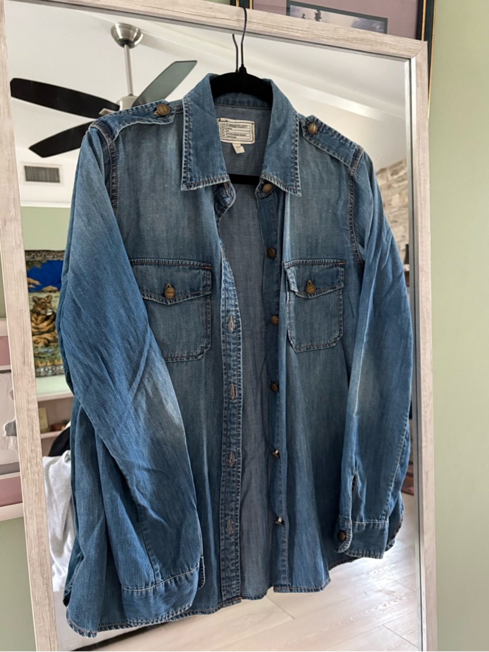 Current/Elliott Blue Denim Shirt